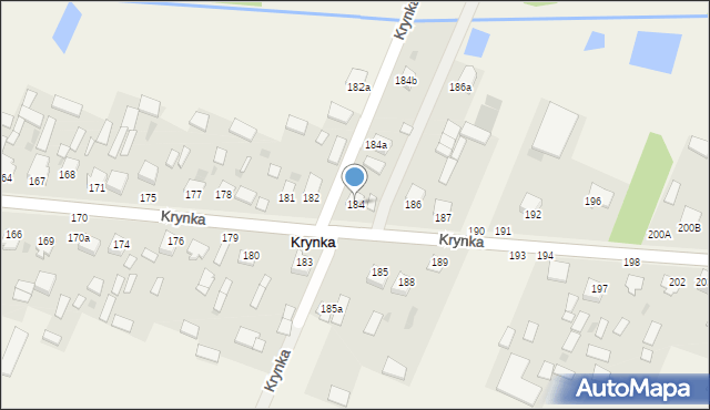 Krynka, Krynka, 184, mapa Krynka