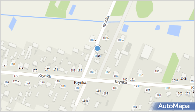 Krynka, Krynka, 184a, mapa Krynka