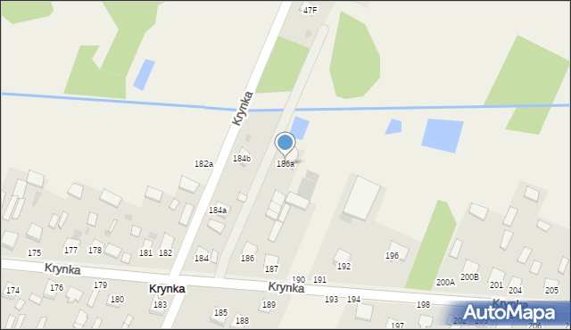 Krynka, Krynka, 186a, mapa Krynka