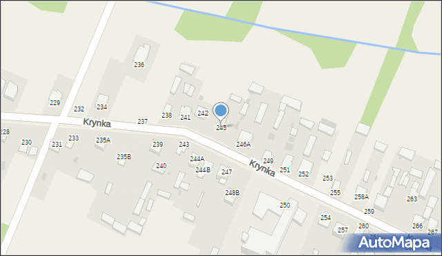 Krynka, Krynka, 245, mapa Krynka