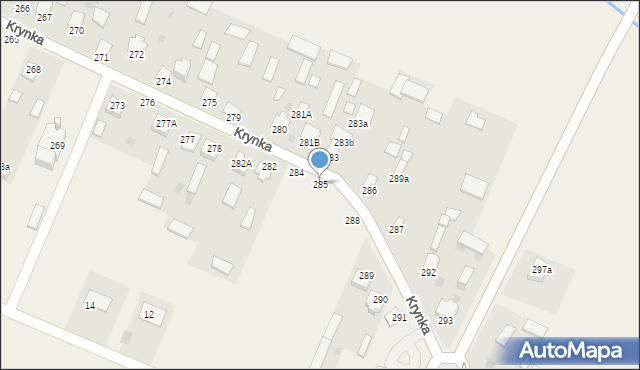 Krynka, Krynka, 285, mapa Krynka