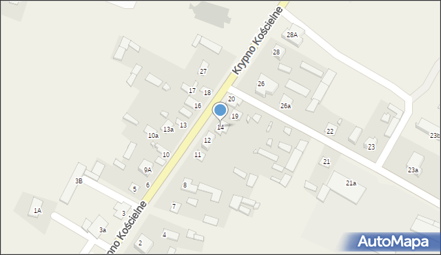 Krypno Kościelne, Krypno Kościelne, 14, mapa Krypno Kościelne