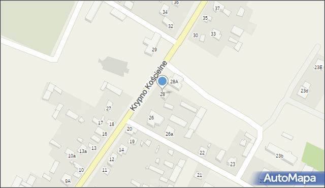 Krypno Kościelne, Krypno Kościelne, 28, mapa Krypno Kościelne