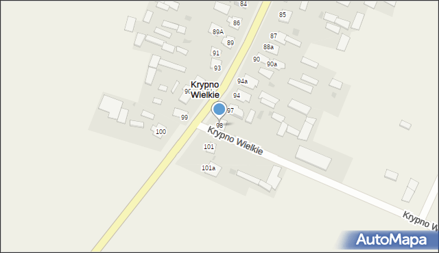 Krypno Wielkie, Krypno Wielkie, 98, mapa Krypno Wielkie