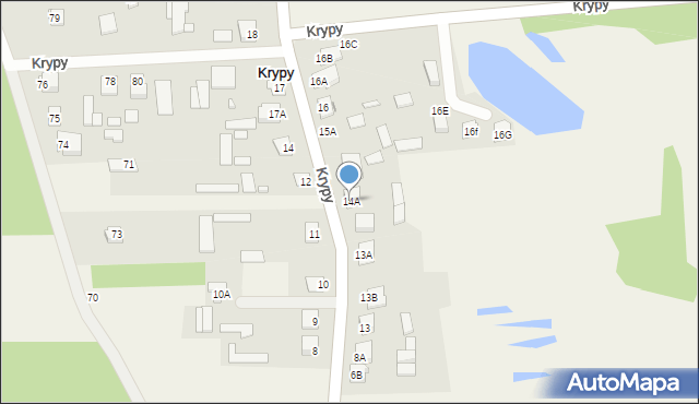 Krypy, Krypy, 14A, mapa Krypy