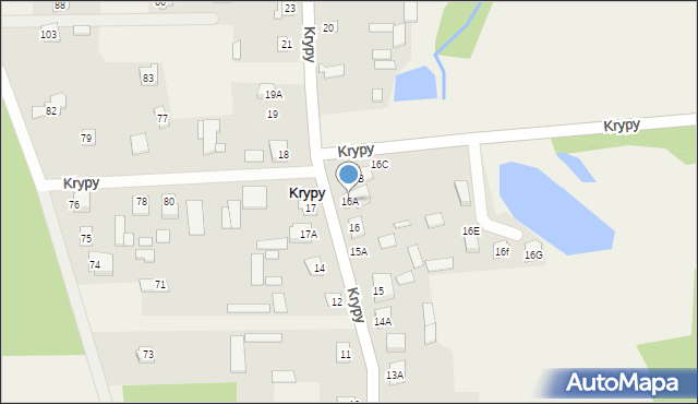 Krypy, Krypy, 16A, mapa Krypy