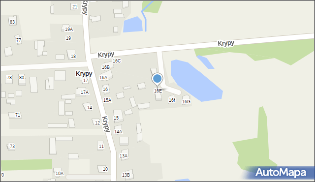 Krypy, Krypy, 16E, mapa Krypy