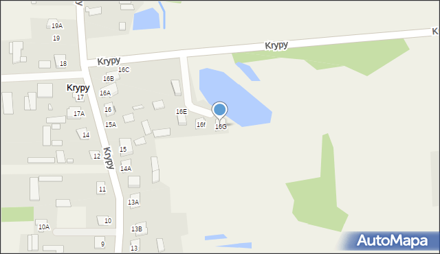 Krypy, Krypy, 16G, mapa Krypy