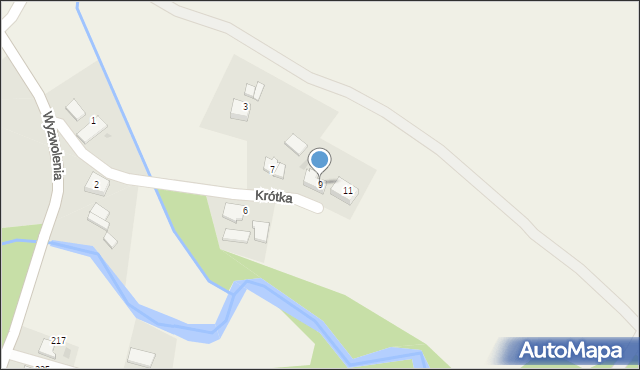 Kryry, Krótka, 9, mapa Kryry