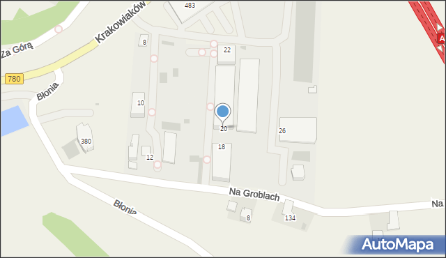 Kryspinów, Krakowiaków, 20, mapa Kryspinów