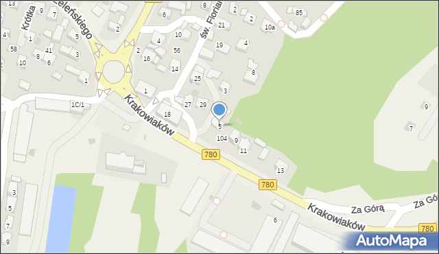 Kryspinów, Krakowiaków, 5, mapa Kryspinów