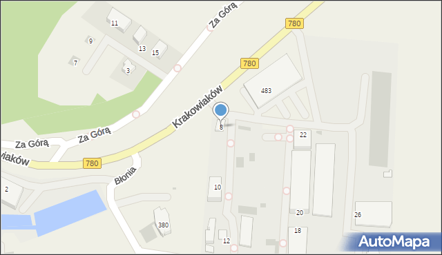 Kryspinów, Krakowiaków, 8, mapa Kryspinów