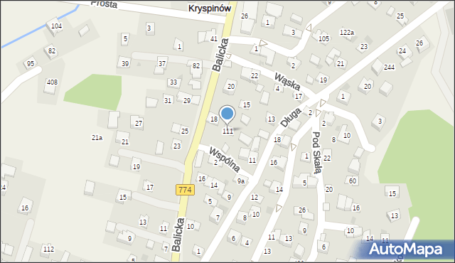 Kryspinów, Kryspinów, 111, mapa Kryspinów