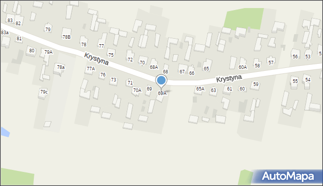 Krystyna, Krystyna, 69A, mapa Krystyna