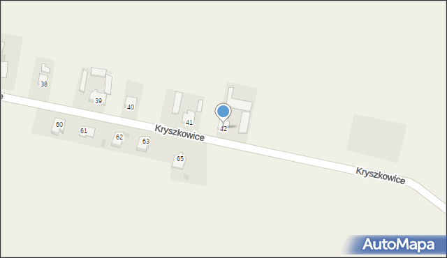 Kryszkowice, Kryszkowice, 42, mapa Kryszkowice