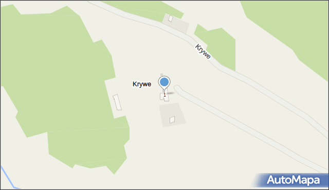 Krywe, Krywe, 1, mapa Krywe