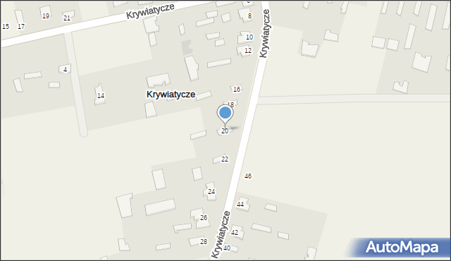 Krywiatycze, Krywiatycze, 20, mapa Krywiatycze