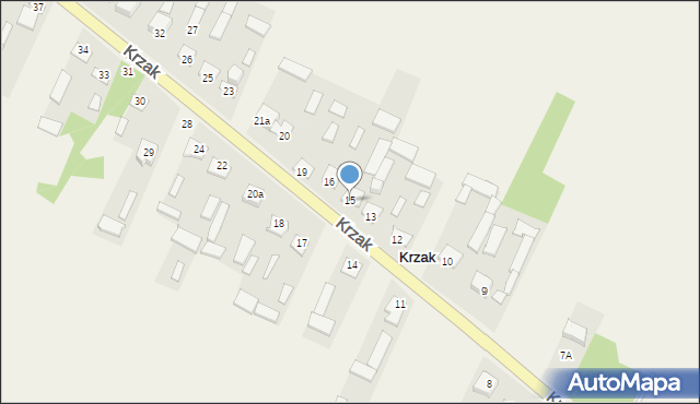 Krzak, Krzak, 15, mapa Krzak