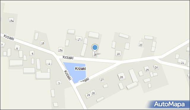 Krzaki, Krzaki, 18, mapa Krzaki