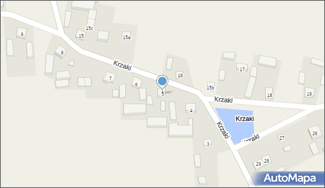 Krzaki, Krzaki, 5, mapa Krzaki