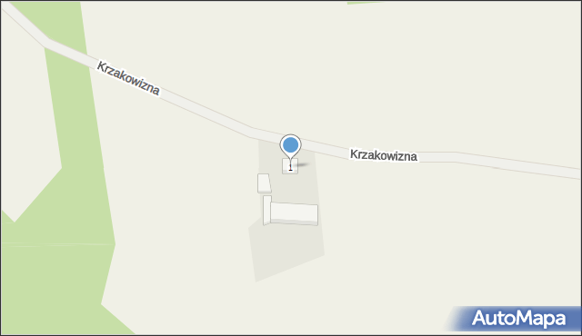 Krzakowizna, Krzakowizna, 1, mapa Krzakowizna