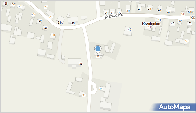 Krzcięcice, Krzcięcice, 32, mapa Krzcięcice