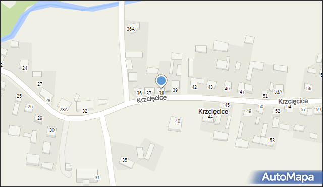 Krzcięcice, Krzcięcice, 38, mapa Krzcięcice