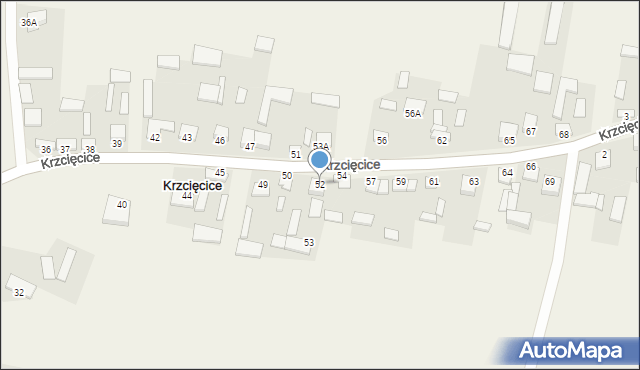 Krzcięcice, Krzcięcice, 52, mapa Krzcięcice