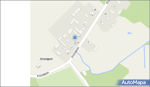 Krzcięcin, Krzcięcin, 11, mapa Krzcięcin