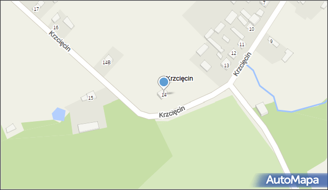 Krzcięcin, Krzcięcin, 14, mapa Krzcięcin