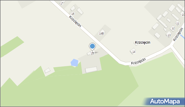 Krzcięcin, Krzcięcin, 15, mapa Krzcięcin