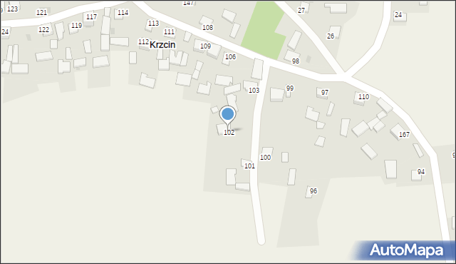 Krzcin, Krzcin, 102, mapa Krzcin