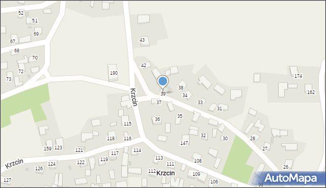 Krzcin, Krzcin, 39, mapa Krzcin