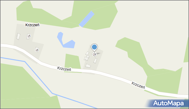 Krzczeń, Krzczeń, 14, mapa Krzczeń