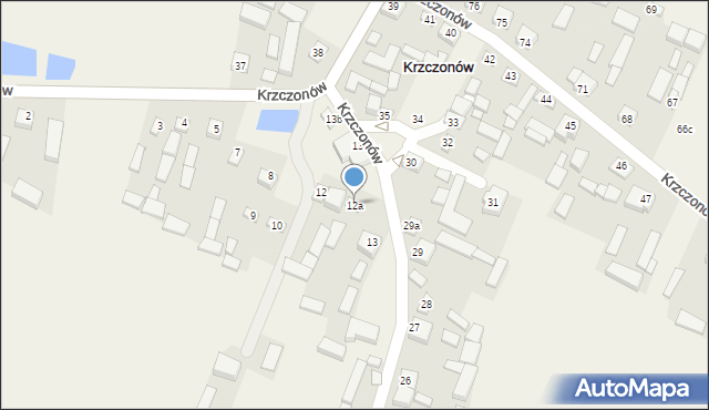 Krzczonów, Krzczonów, 12a, mapa Krzczonów