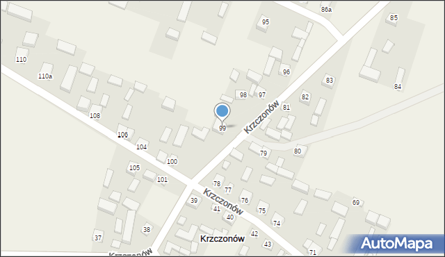 Krzczonów, Krzczonów, 99, mapa Krzczonów