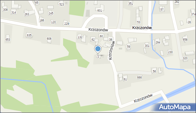 Krzczonów, Krzczonów, 1, mapa Krzczonów