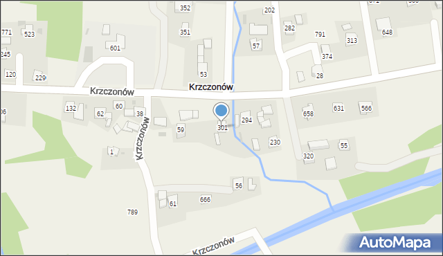 Krzczonów, Krzczonów, 301, mapa Krzczonów