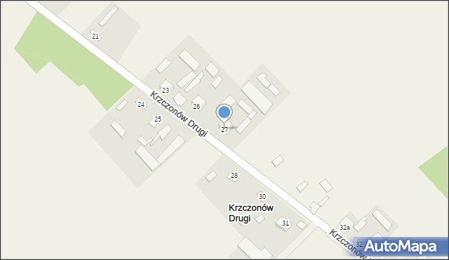 Krzczonów Drugi, Krzczonów Drugi, 27, mapa Krzczonów Drugi