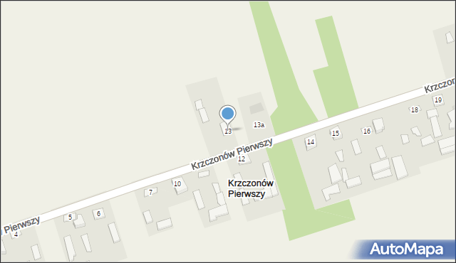 Krzczonów Pierwszy, Krzczonów Pierwszy, 13, mapa Krzczonów Pierwszy