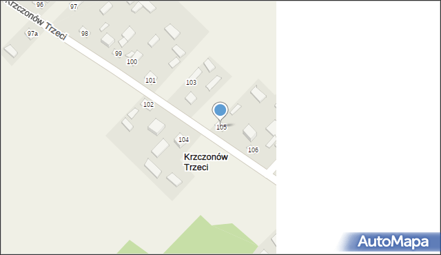 Krzczonów Trzeci, Krzczonów Trzeci, 105, mapa Krzczonów Trzeci