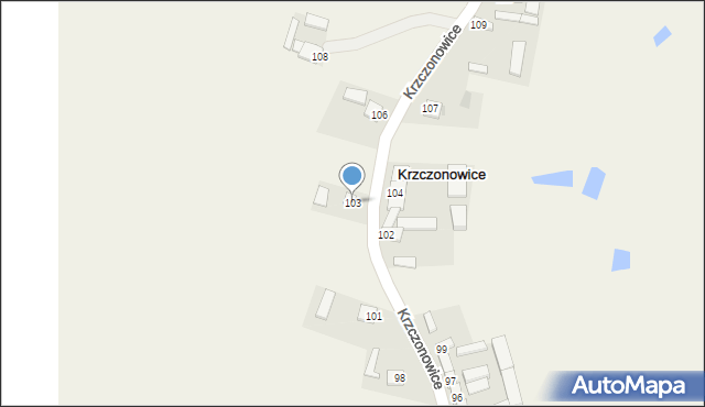 Krzczonowice, Krzczonowice, 103, mapa Krzczonowice