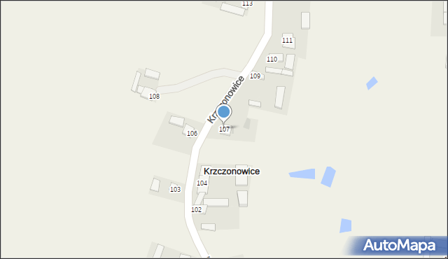 Krzczonowice, Krzczonowice, 107, mapa Krzczonowice