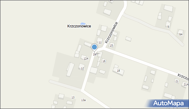 Krzczonowice, Krzczonowice, 14, mapa Krzczonowice