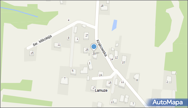 Krzęcin, Krakowska, 23, mapa Krzęcin