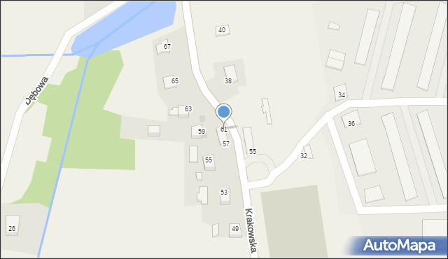 Krzęcin, Krakowska, 61, mapa Krzęcin