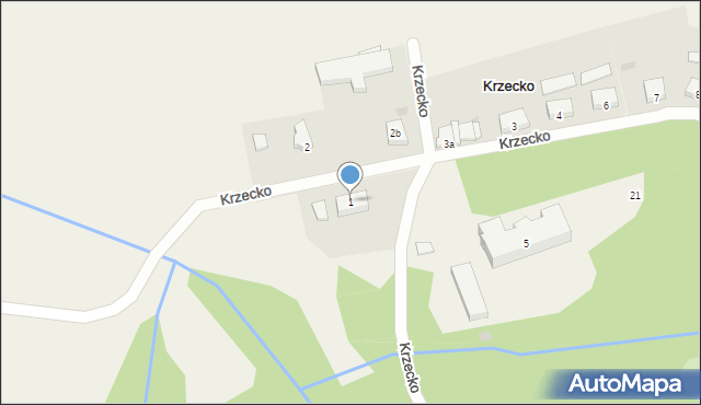 Krzecko, Krzecko, 1, mapa Krzecko