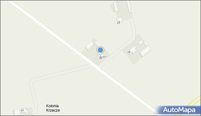 Krzecze, Krzecze, 20, mapa Krzecze