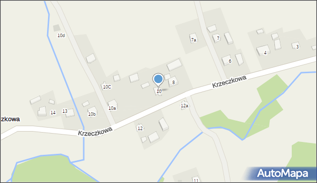 Krzeczkowa, Krzeczkowa, 10, mapa Krzeczkowa