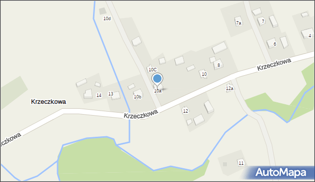 Krzeczkowa, Krzeczkowa, 10a, mapa Krzeczkowa